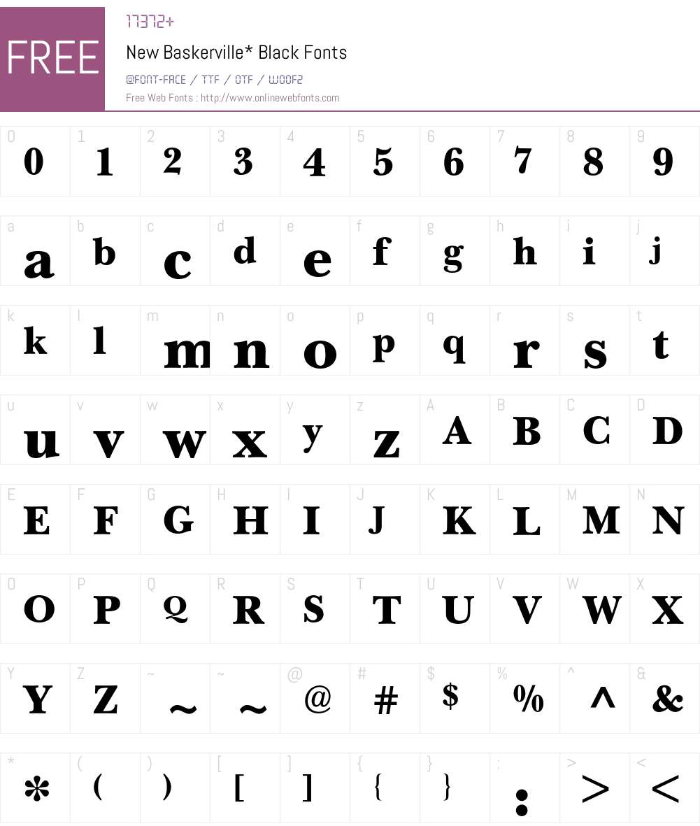 New Baskerville BQ Font Screenshots