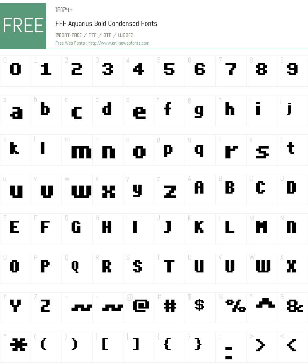 FFF Aquarius Bold Condensed Font Screenshots