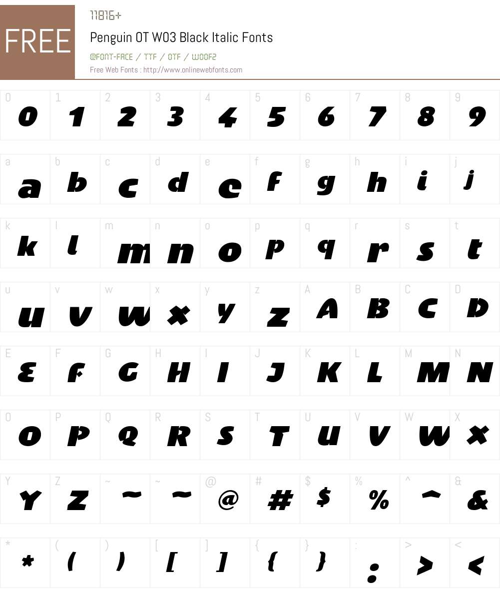 FF Penguin Font Screenshots