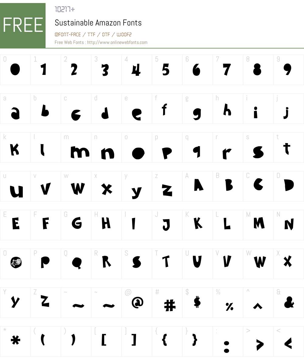 Sustainable Amazon Font Screenshots