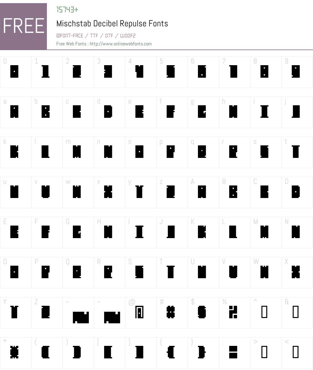 Mischstab Decibel Repulse Font Screenshots