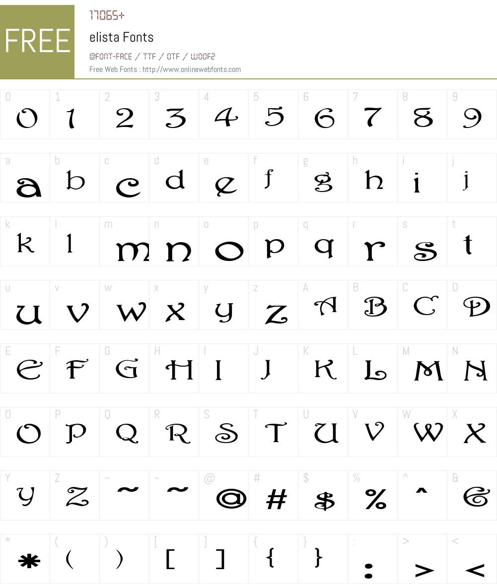 elista Font Screenshots
