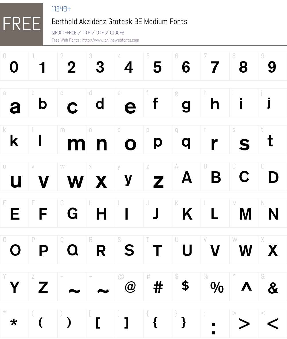 Berthold Akzidenz Grotesk BE Font Screenshots