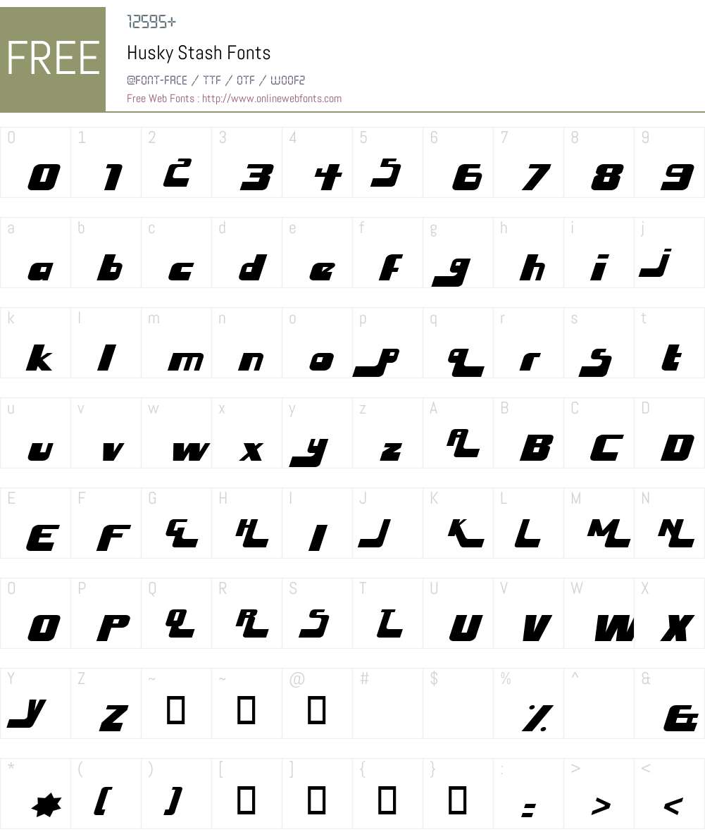 Husky Stash Font Screenshots