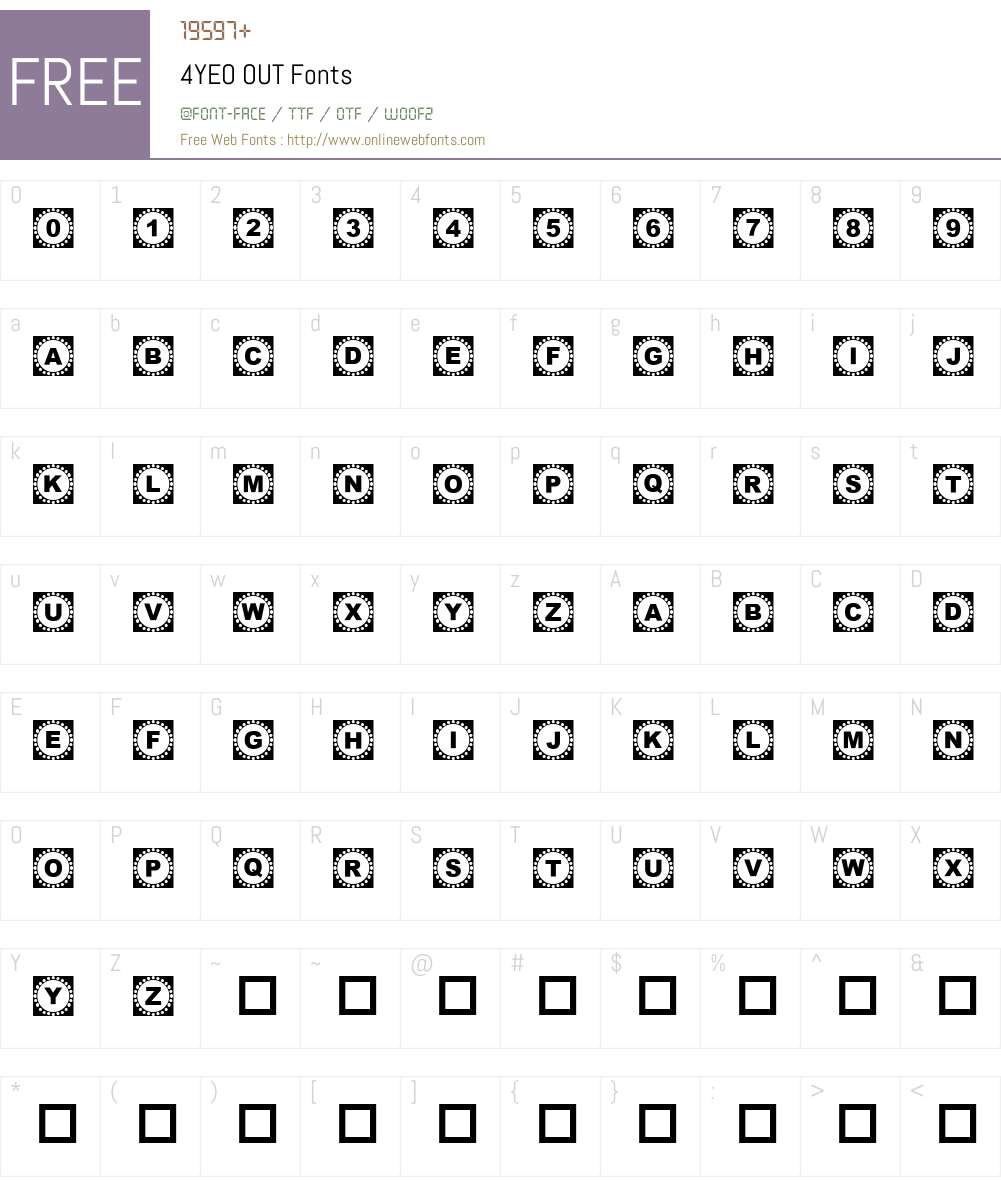 4YEO OUT Font Screenshots