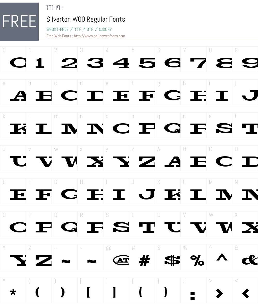 SilvertonW00-Regular Font Screenshots
