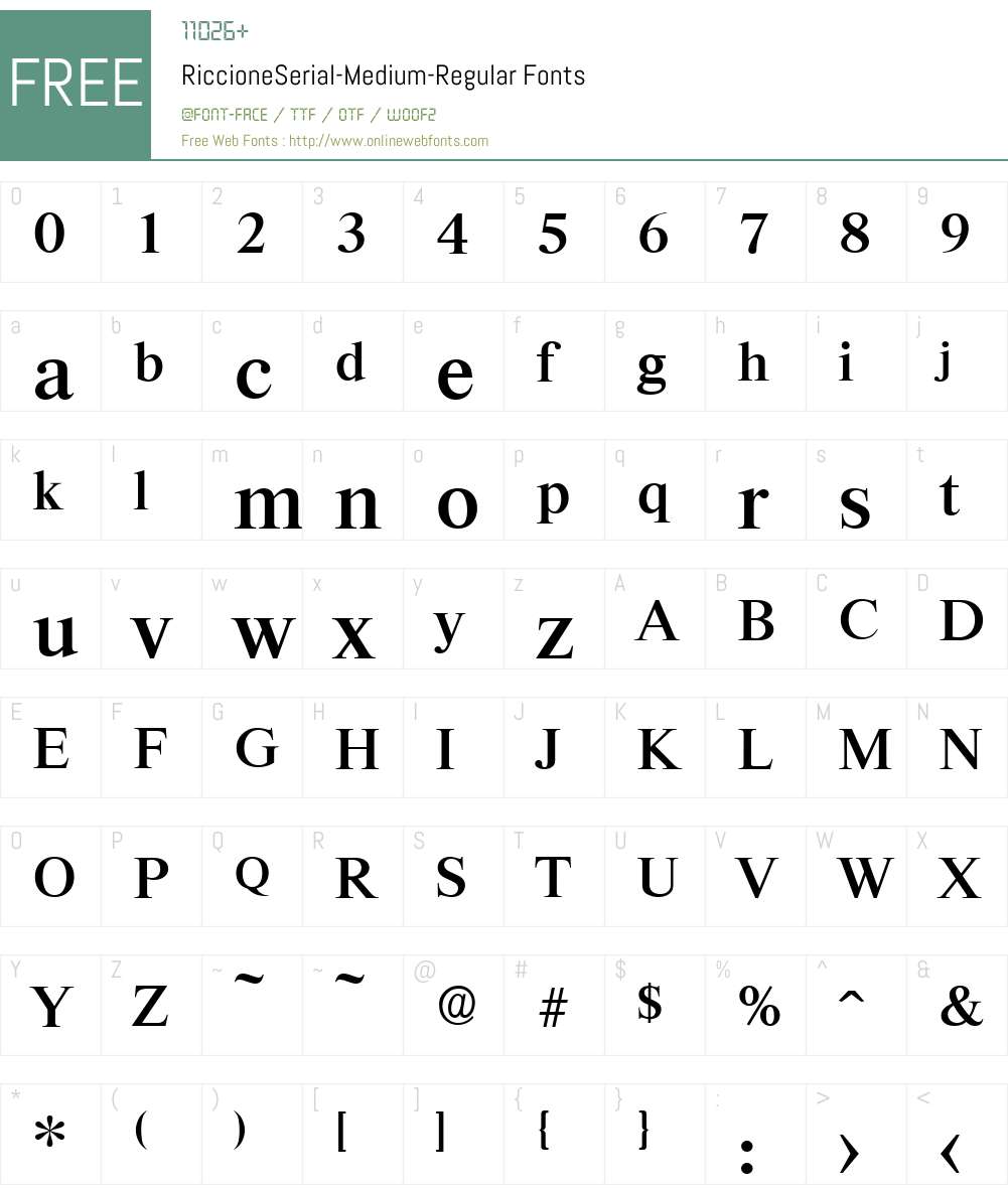 RiccioneSerial-Medium Font Screenshots