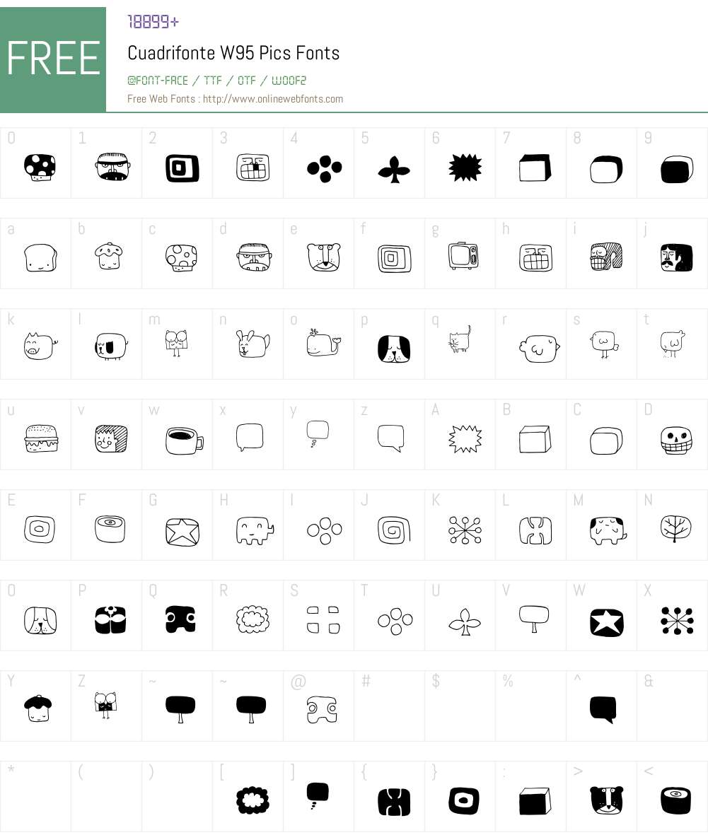 CuadrifonteW95-Pics Font Screenshots