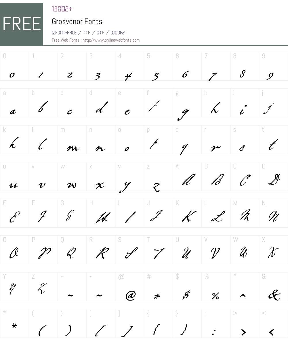 Grosvenor Font Screenshots