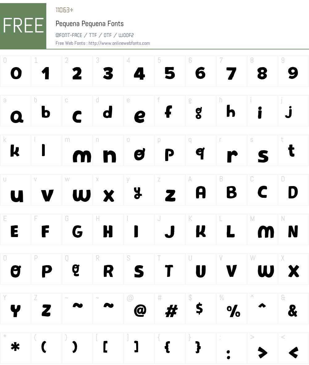 Pequena Font Screenshots