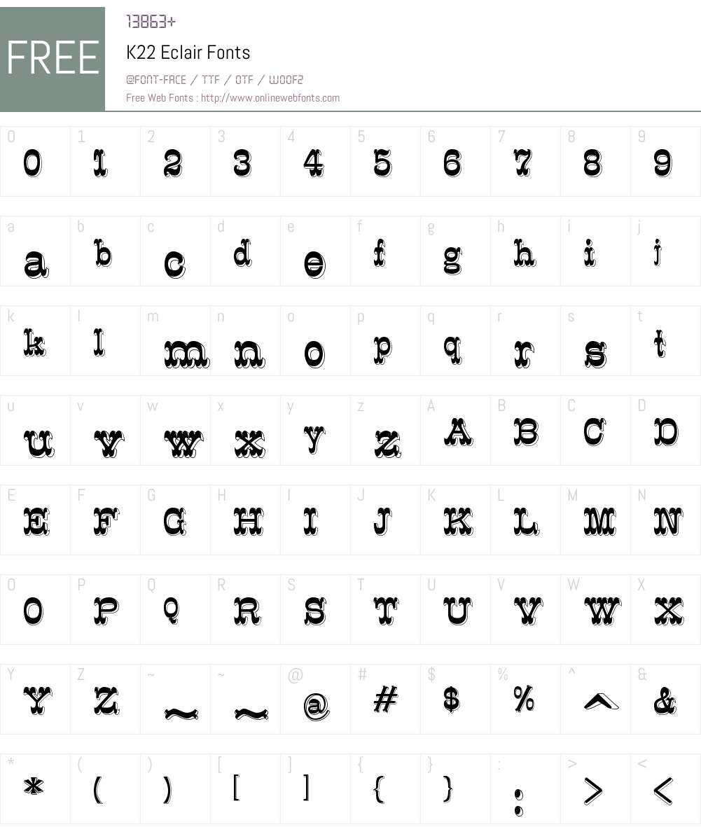 K22 Eclair Font Screenshots
