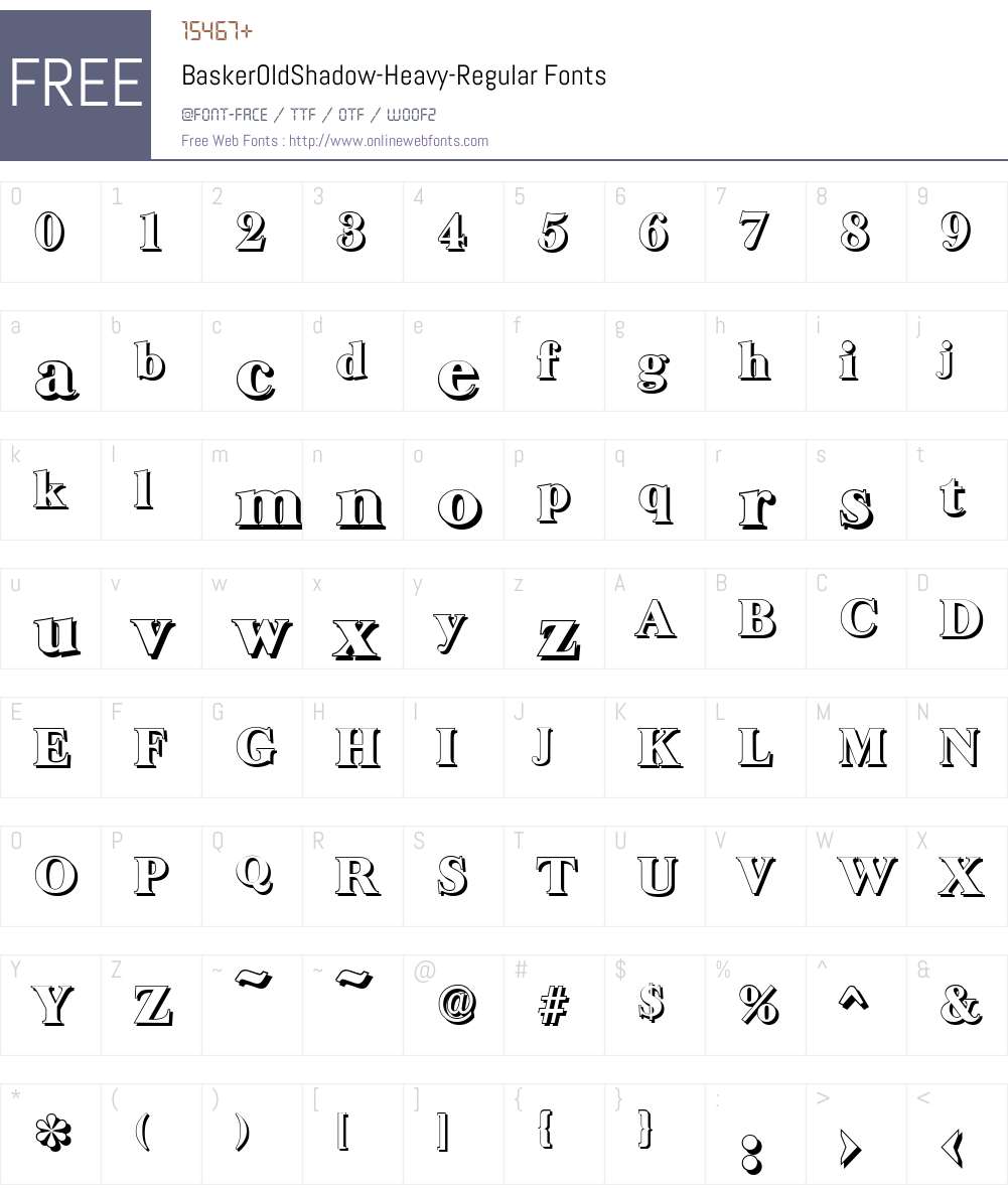 BaskerOldShadow-Heavy Font Screenshots