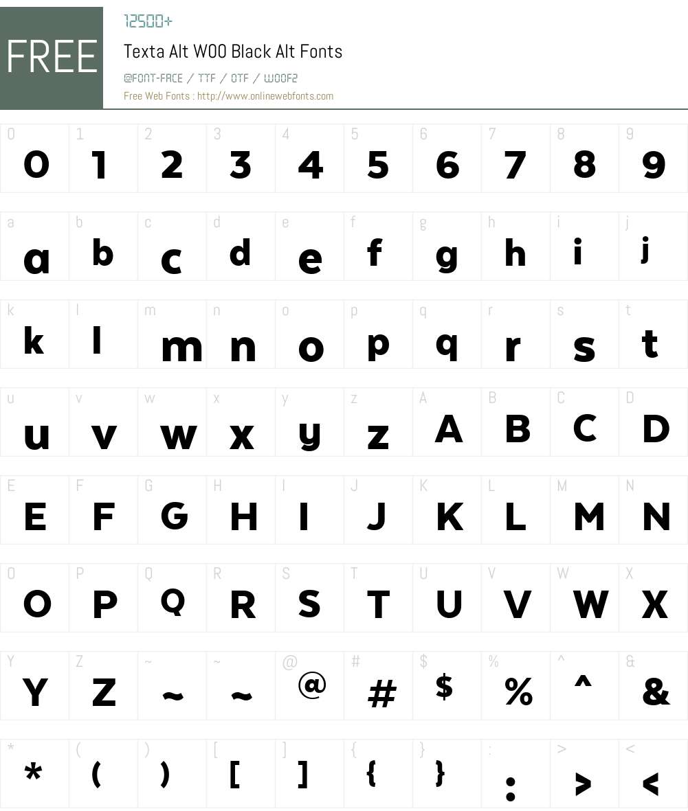Texta Font Screenshots