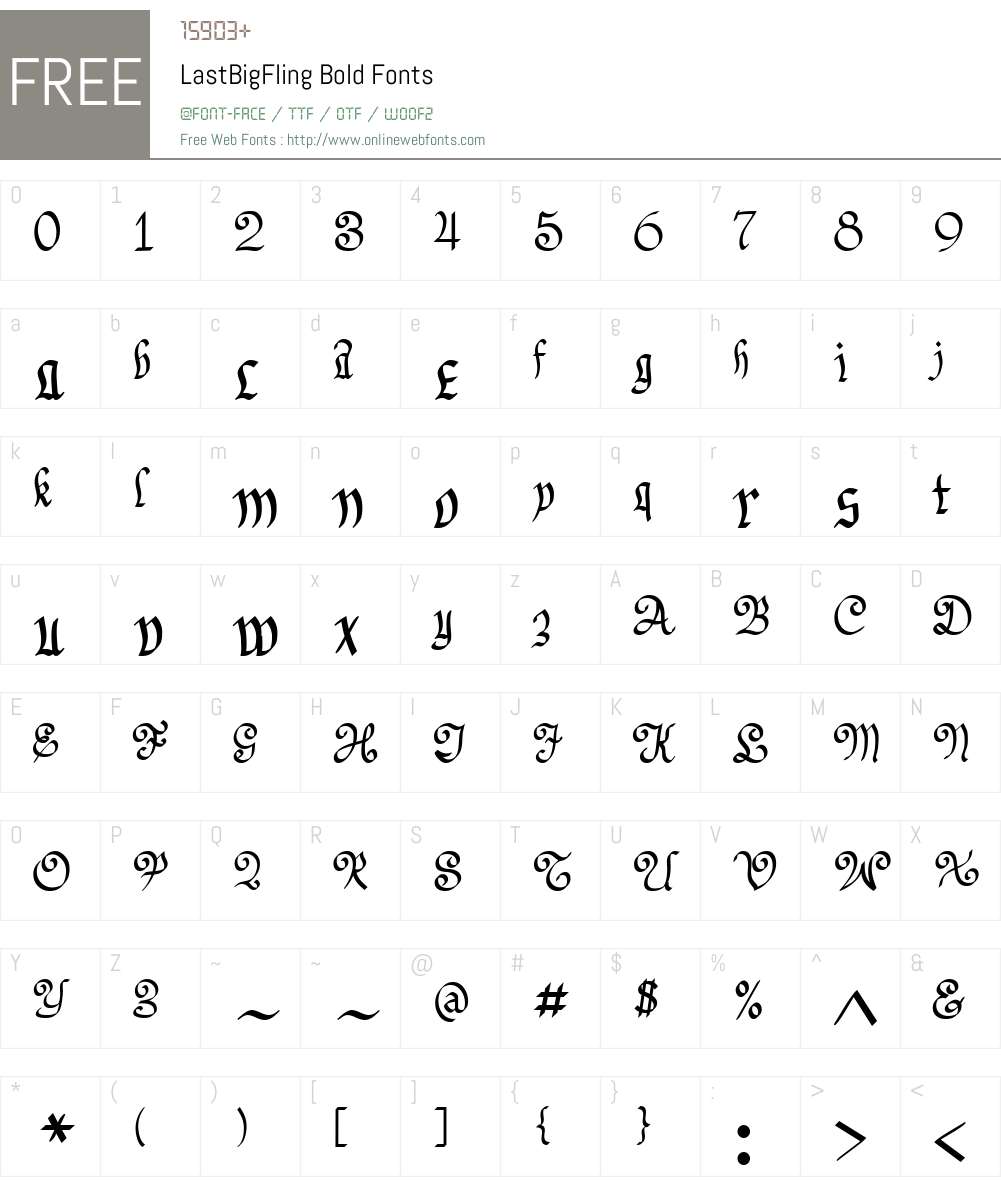 LastBigFling Font Screenshots