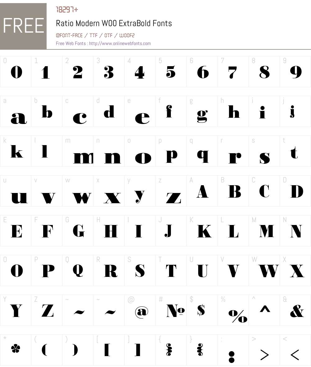 Ratio Modern Font Screenshots