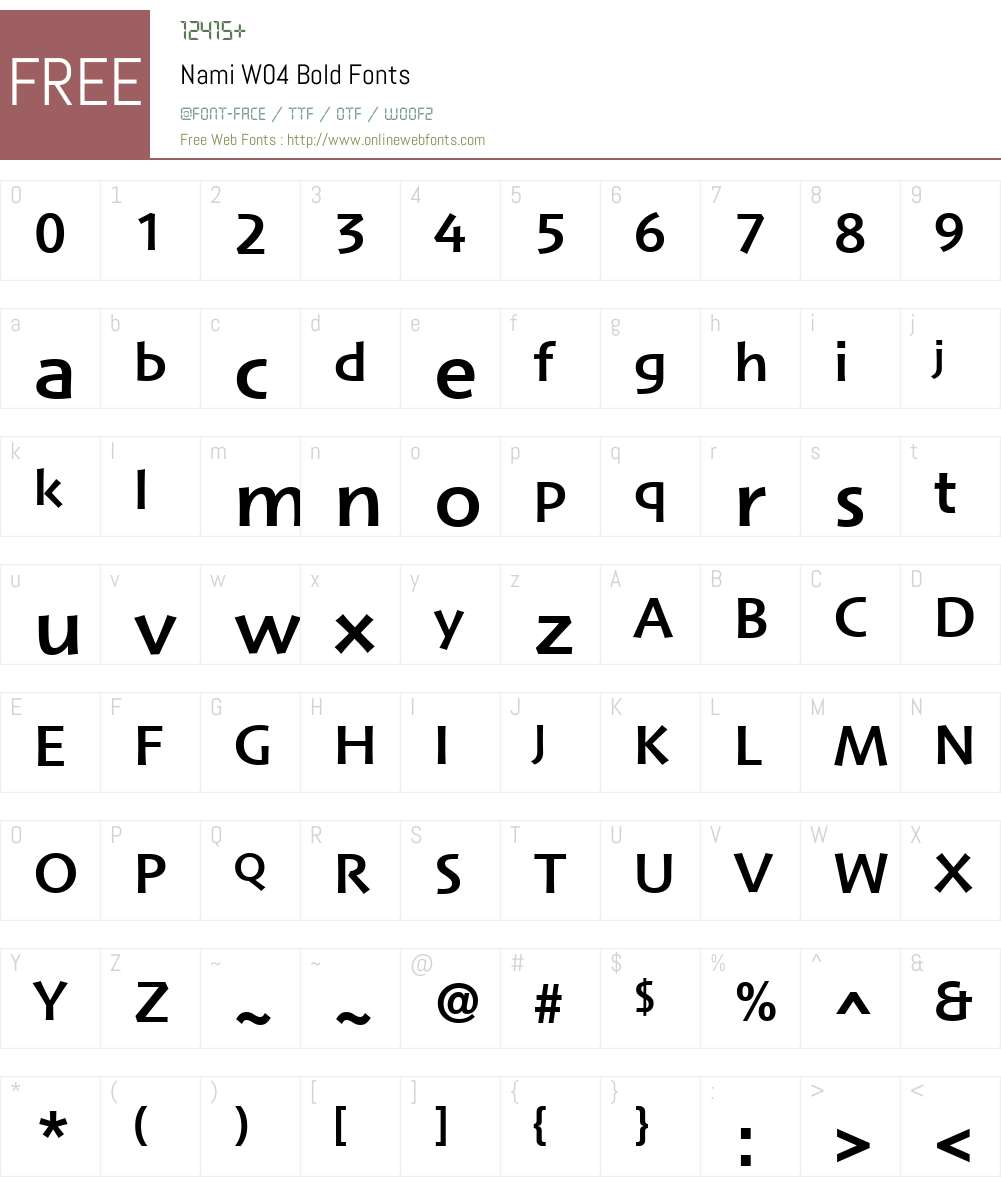 Nami Font Screenshots