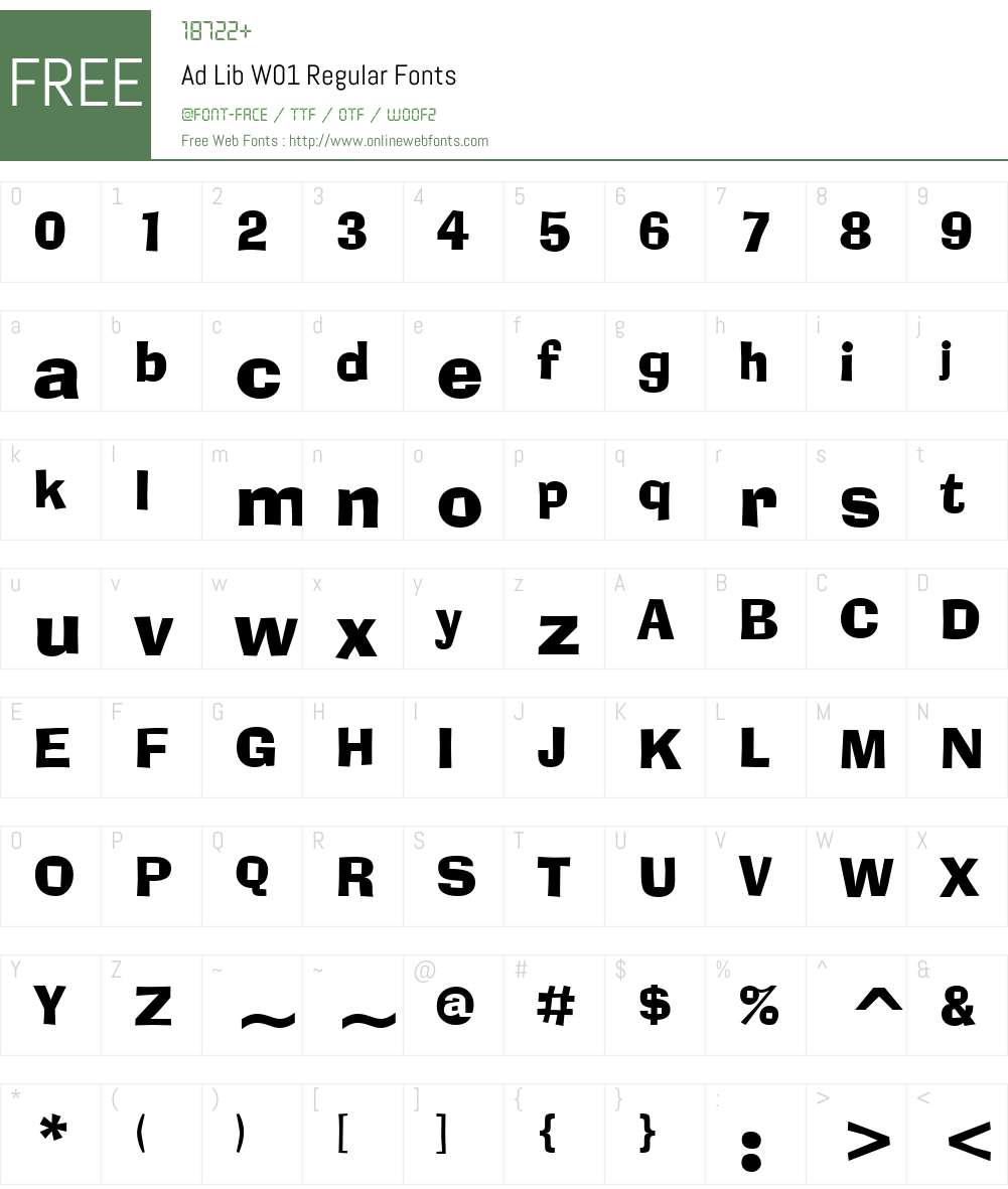 AdLibW01-Regular Font Screenshots