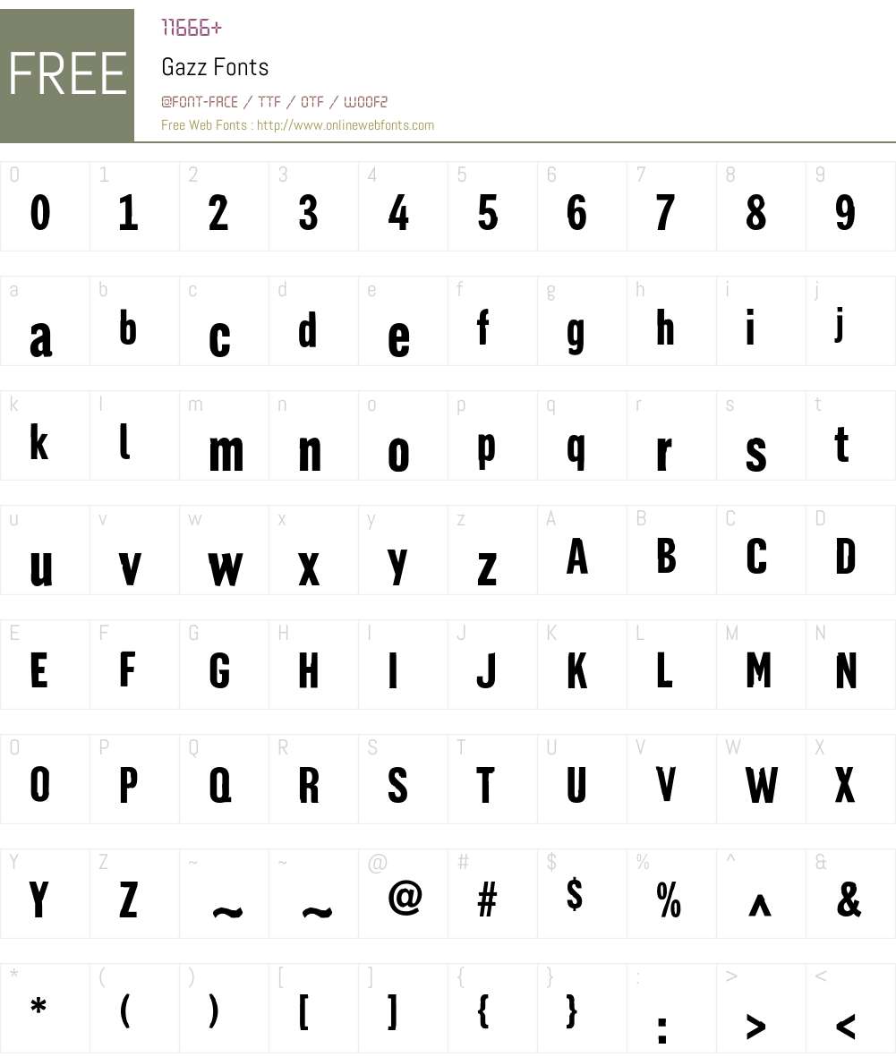 Gazz Font Screenshots