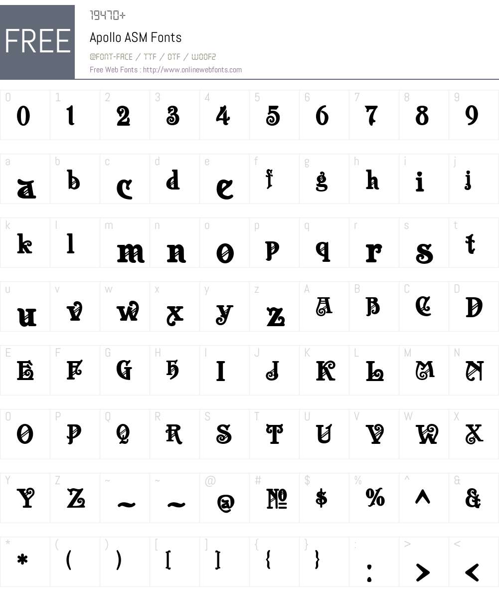 Apollo ASM Font Screenshots