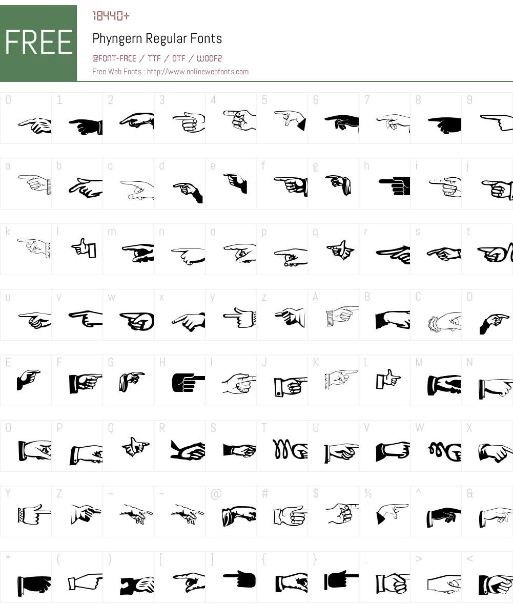 Phyngern Font Screenshots