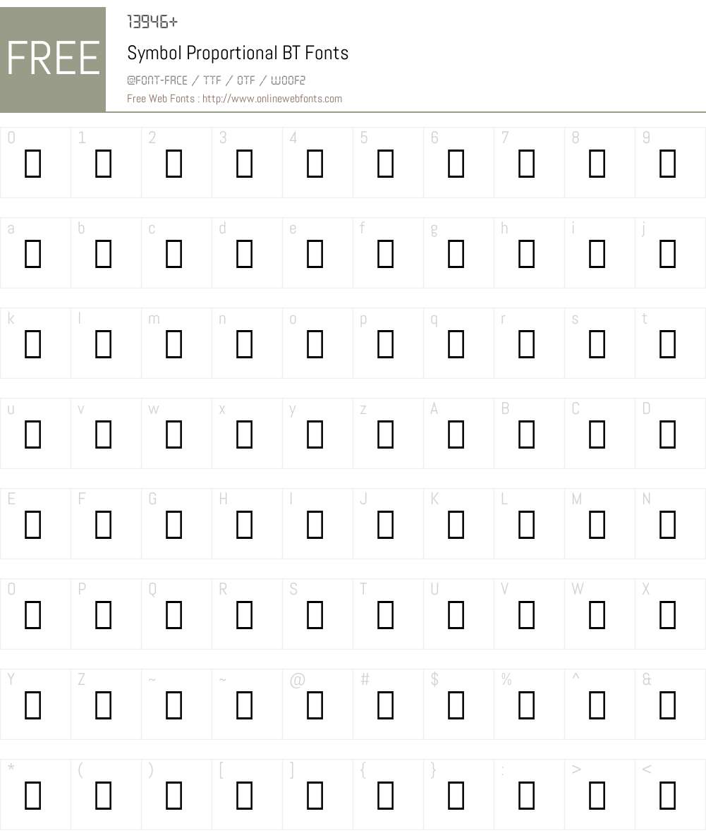 SymbolProp BT Font Screenshots