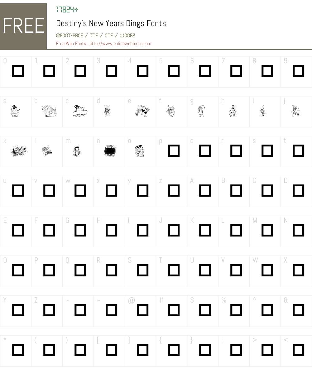 Destiny's New Years Dings Font Screenshots