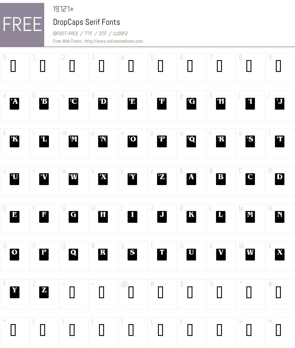 DropCaps Font Screenshots