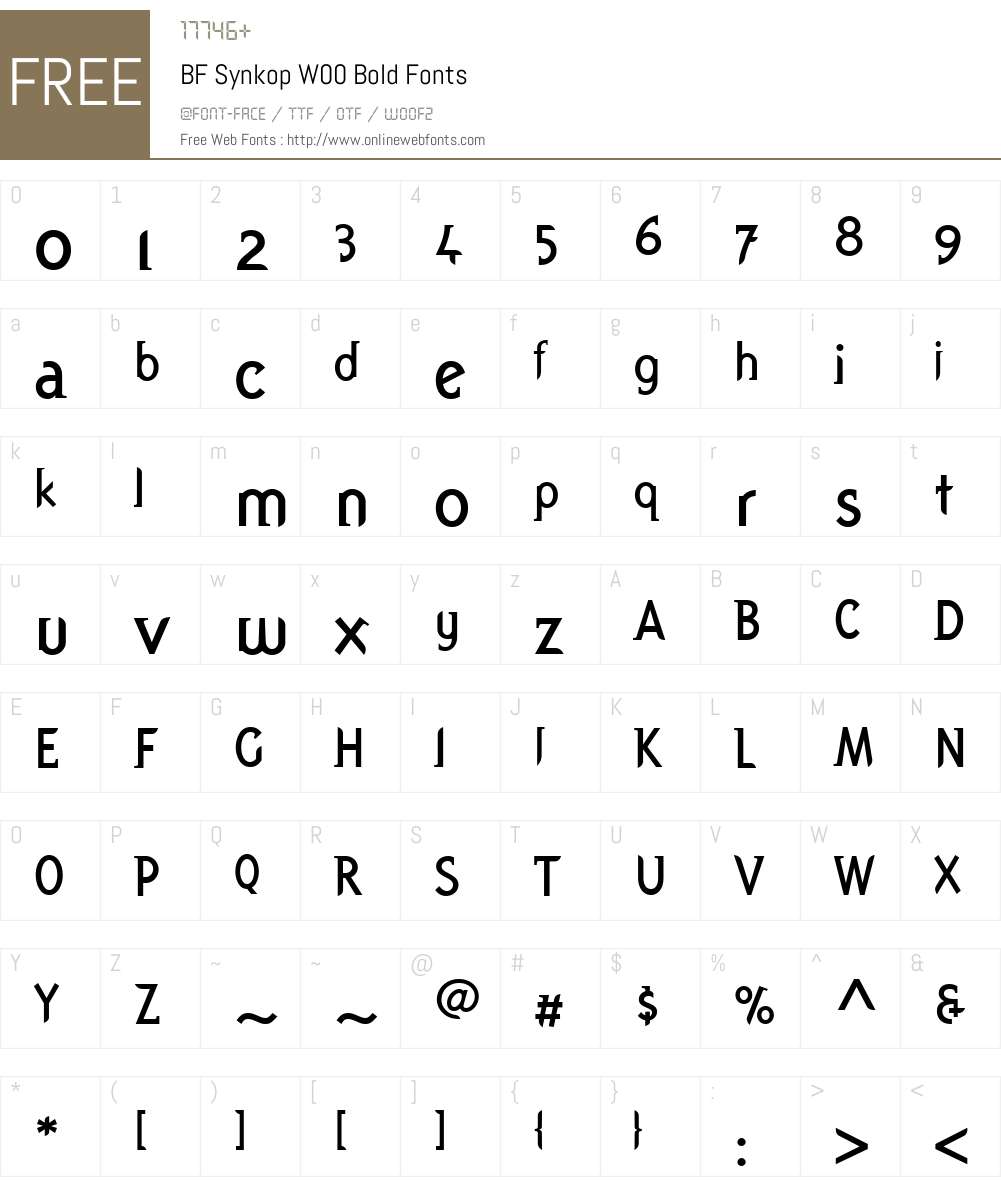 BFSynkopW00-Bold Font Screenshots