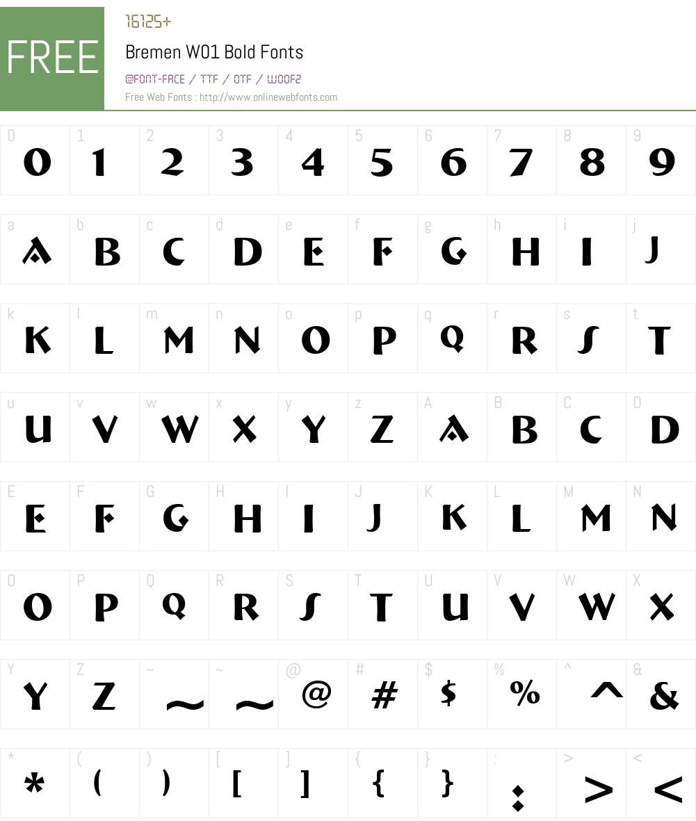 BremenW01-Bold Font Screenshots