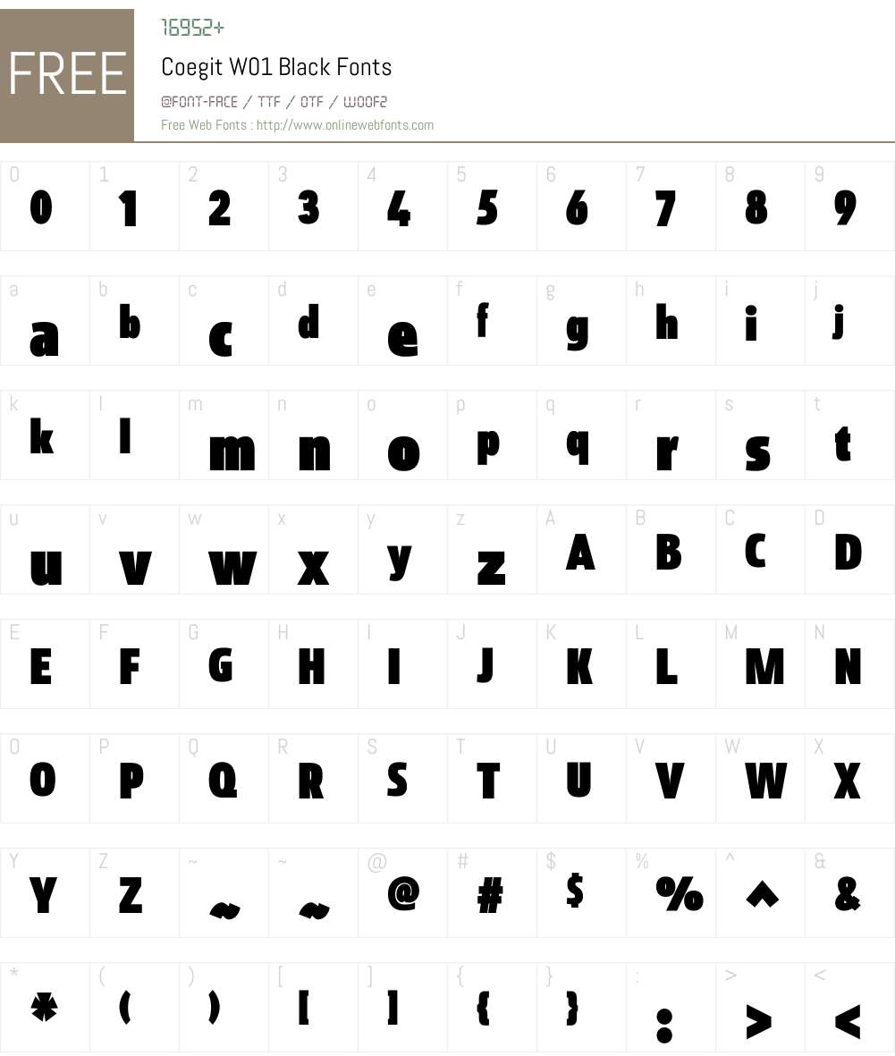CoegitW01-Black Font Screenshots