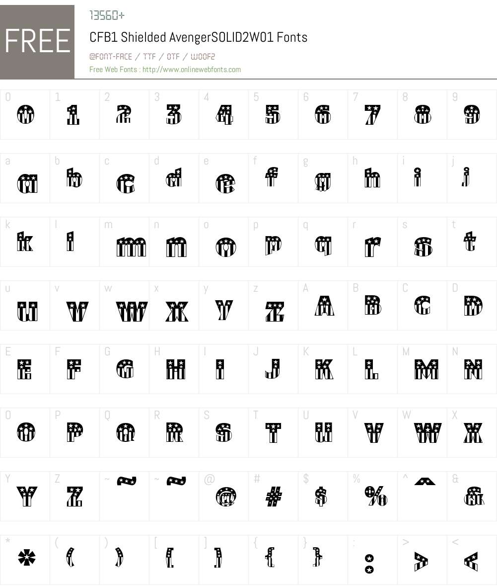 CFB1ShieldedAvengerSOLID2W01 Font Screenshots