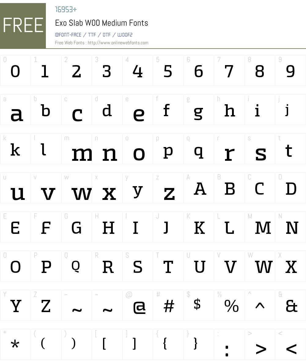 ExoSlabW00-Medium Font Screenshots