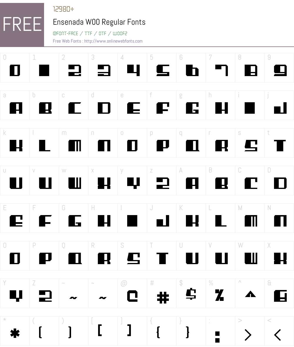 EnsenadaW00-Regular Font Screenshots