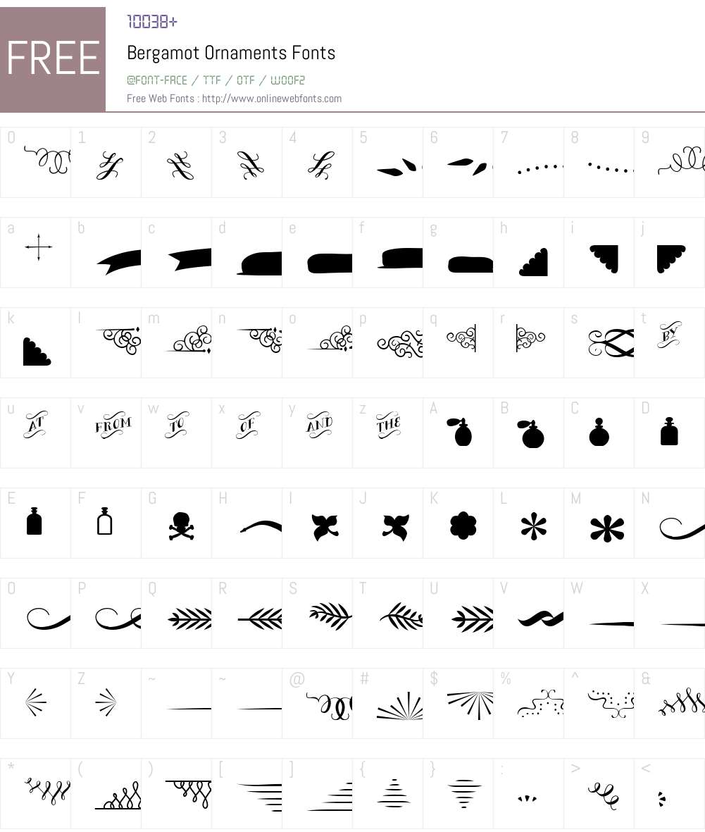 Bergamot Ornaments Font Screenshots