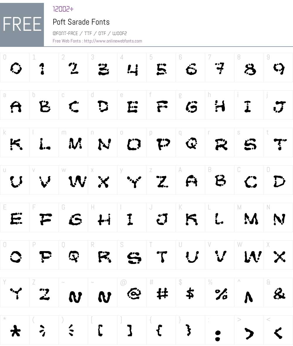 Poft Sarade Font Screenshots