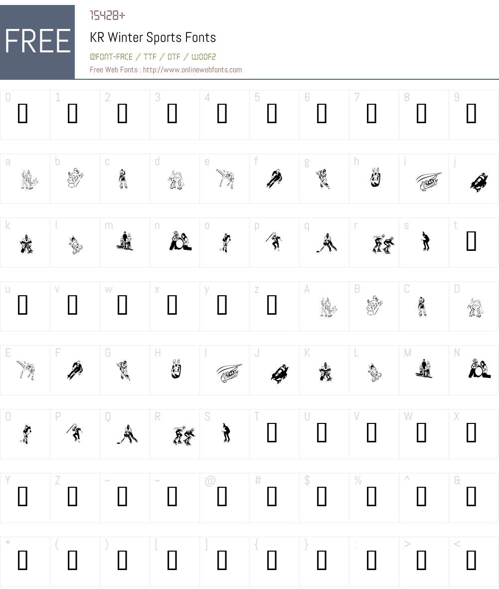 KR Winter Sports Font Screenshots