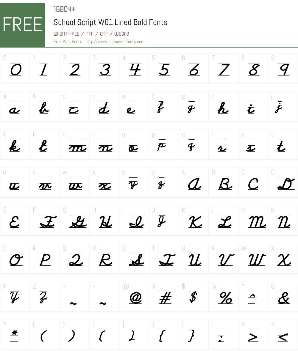 SchoolScriptW01-LinedBold Font Screenshots