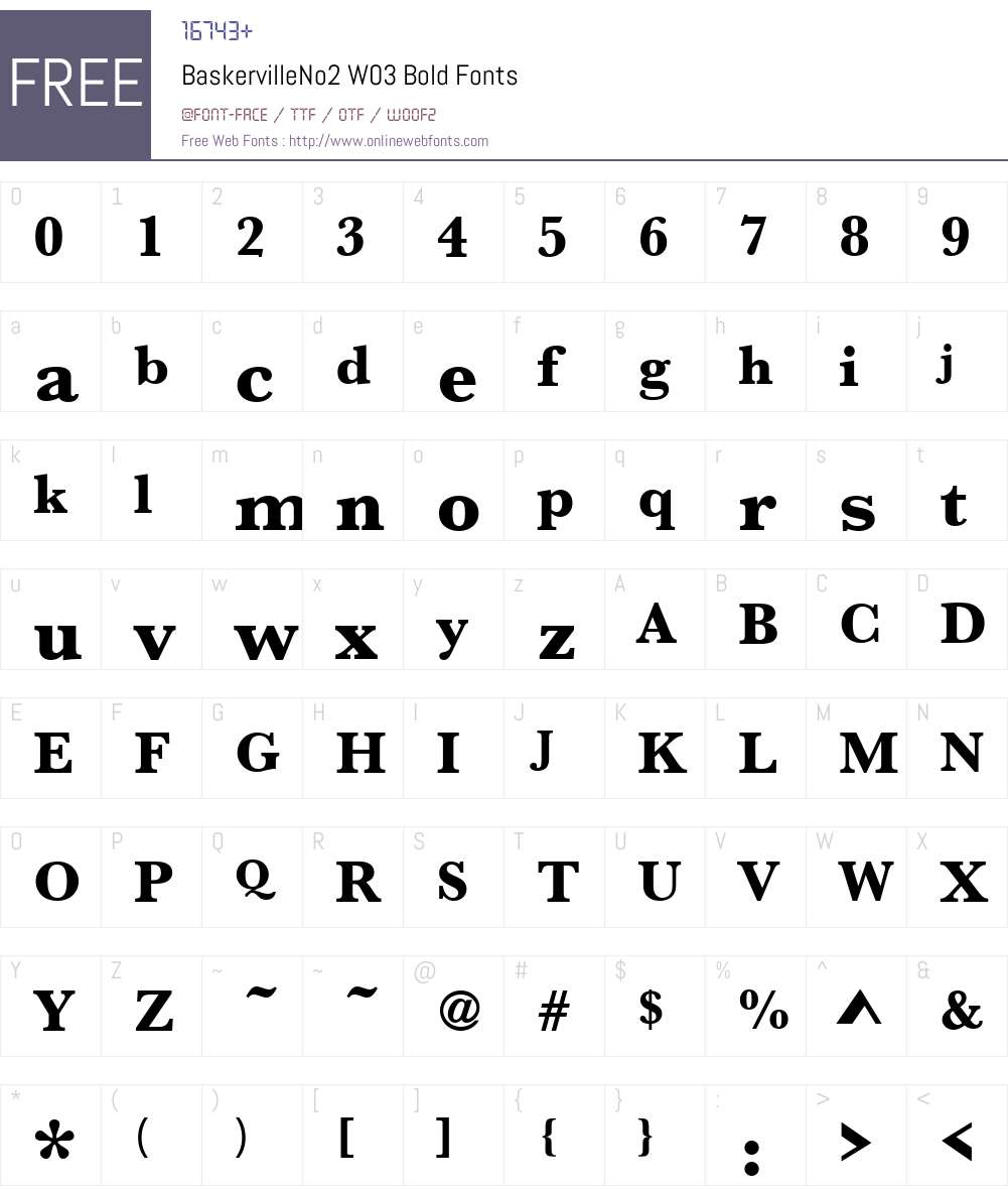 Baskerville No. 2 Font Screenshots