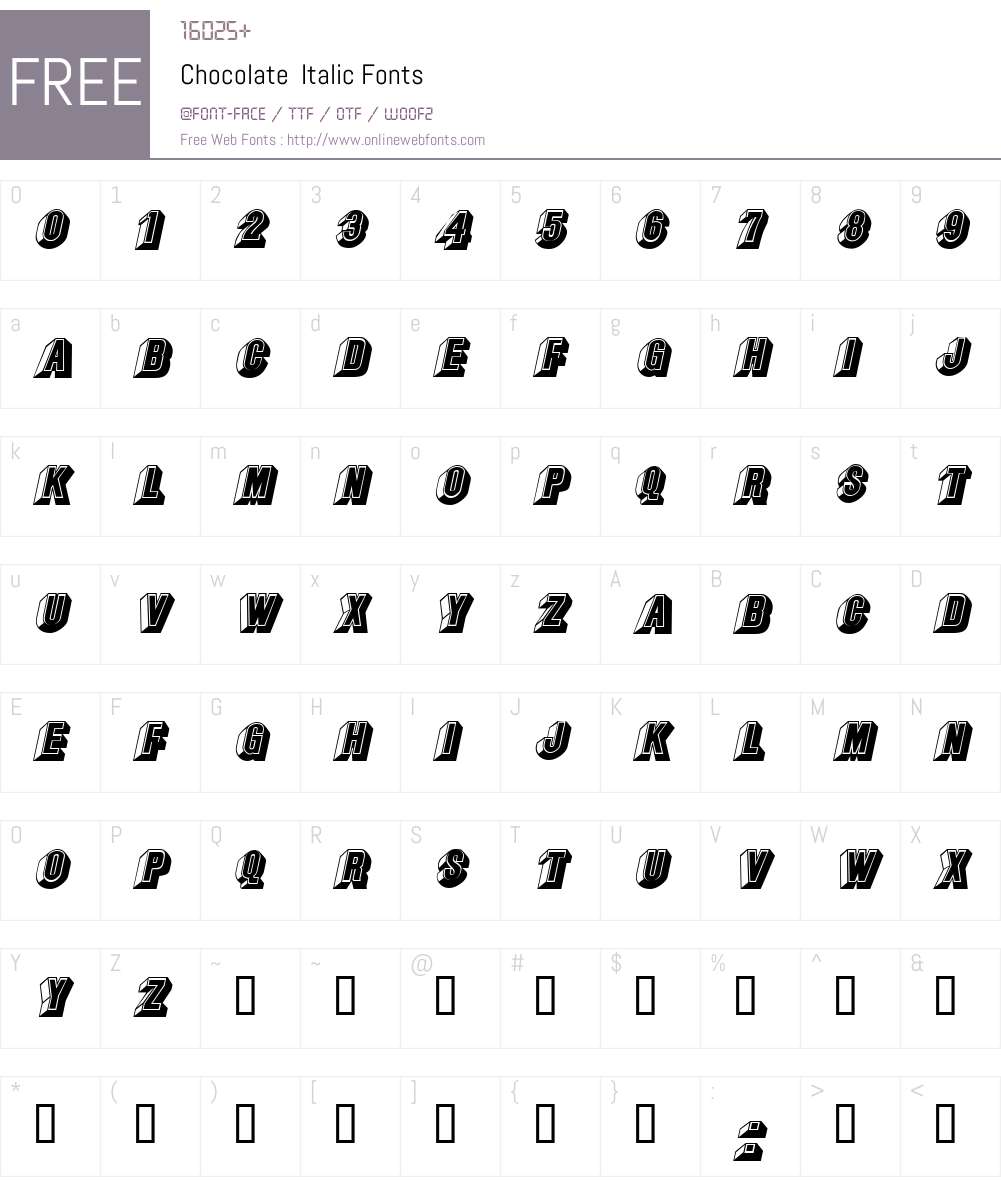 Chocolate Font Screenshots