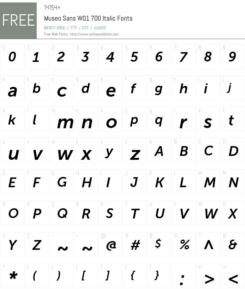 MuseoSansW01-700Italic Font Screenshots