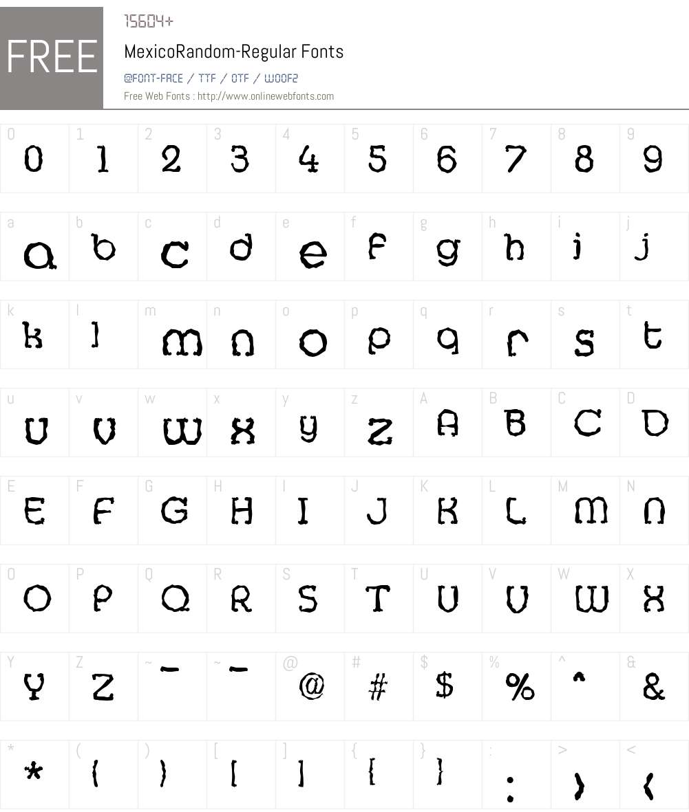 MexicoRandom Font Screenshots