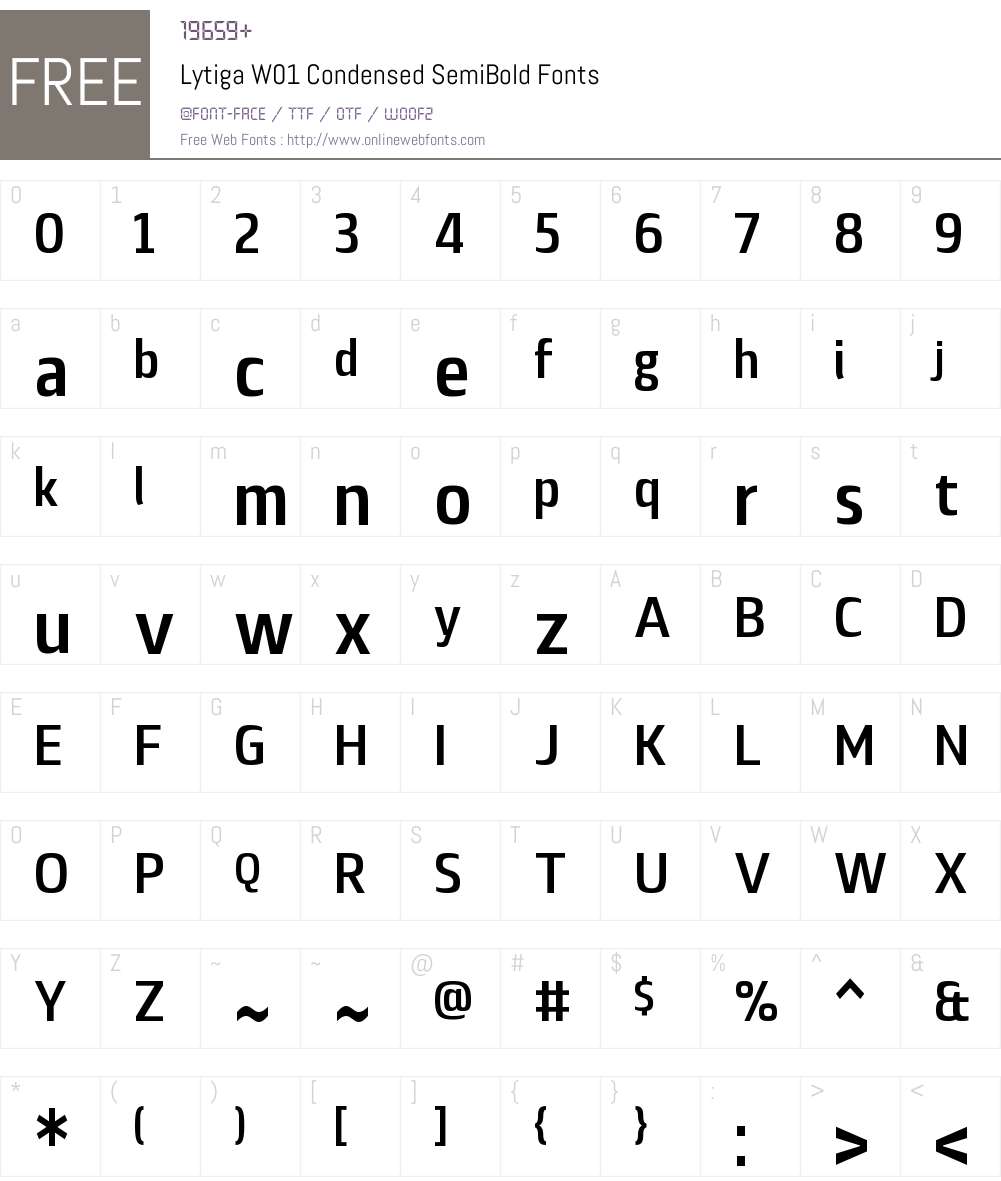 LytigaW01-CondensedSemiBold Font Screenshots