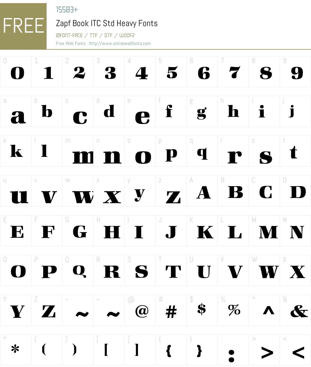 Zapf Book ITC Std Font Screenshots