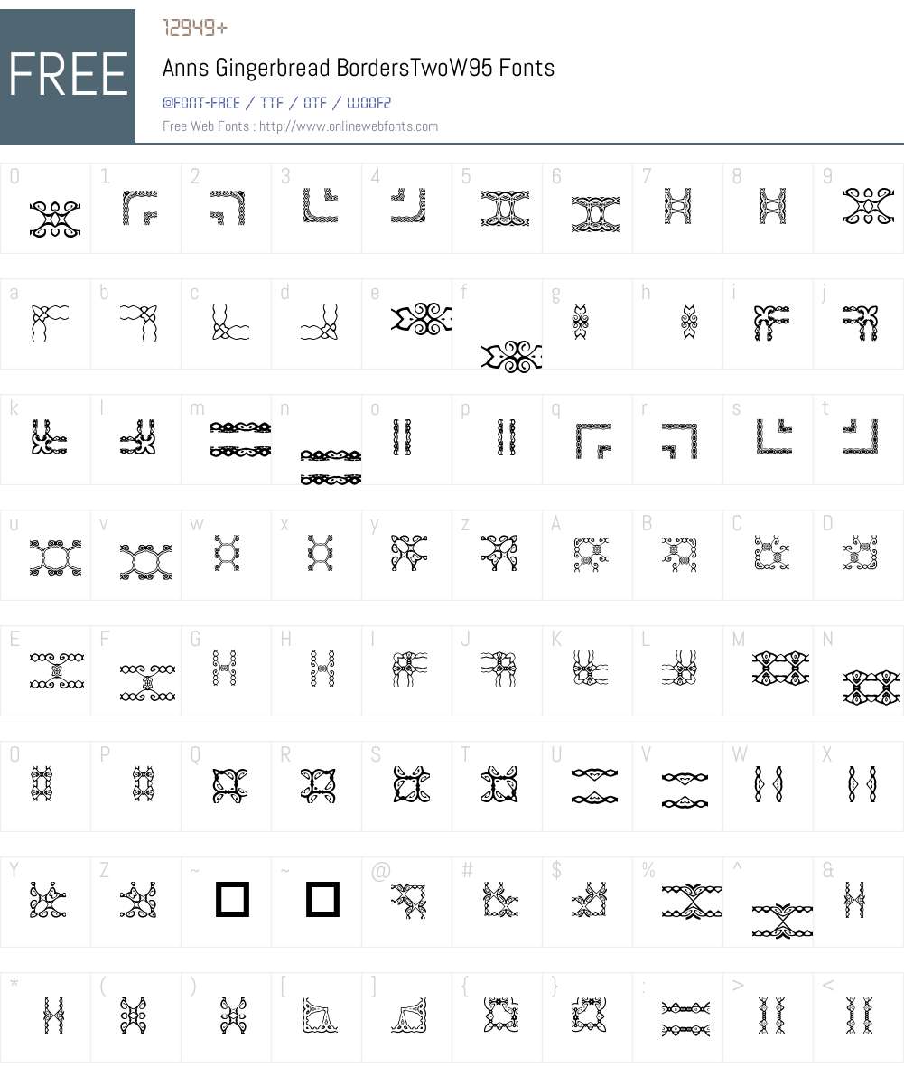 Ann's Gingerbread Borders Two Font Screenshots