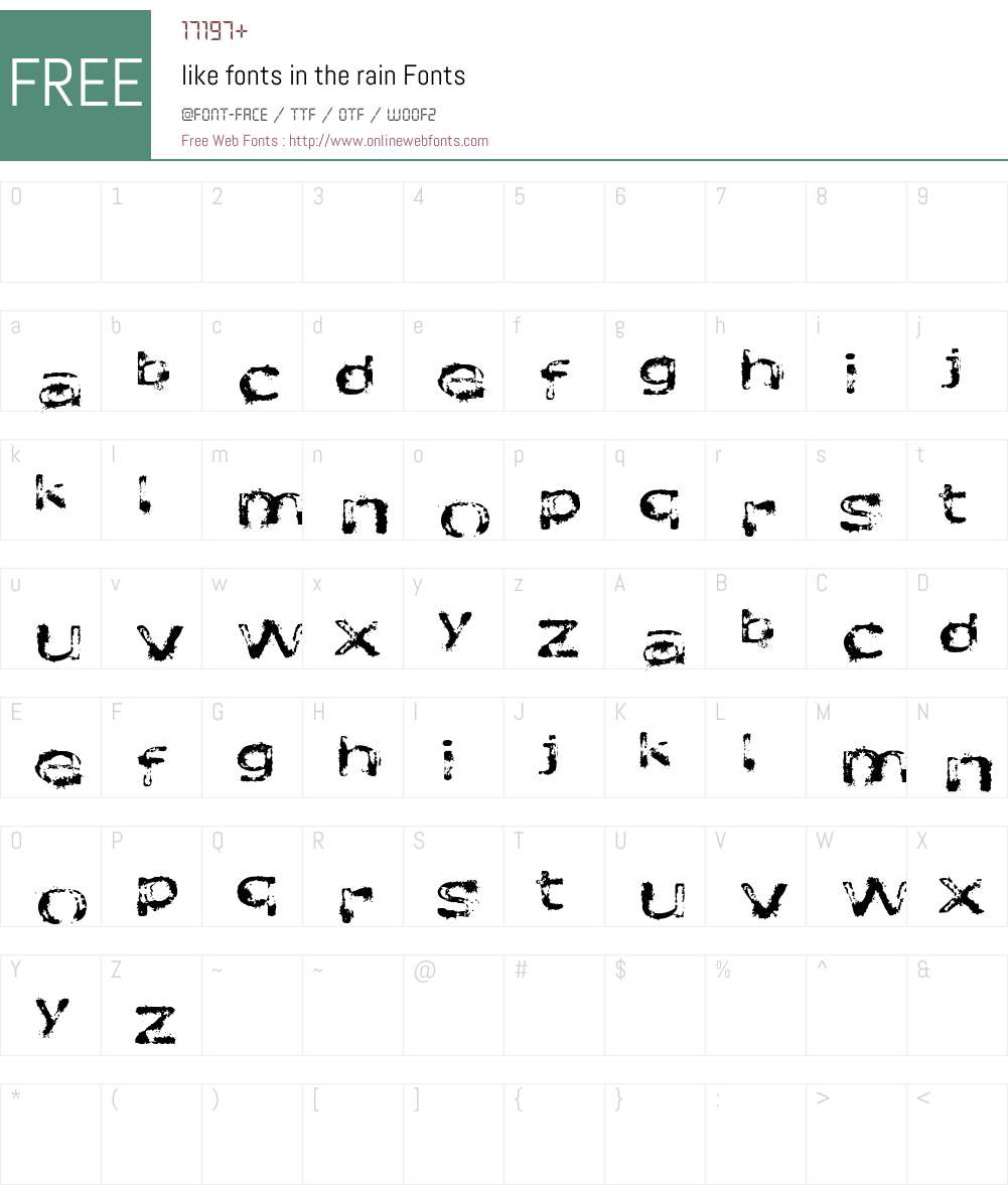 like fonts in the rain Font Screenshots