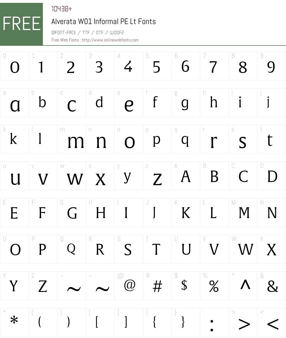 AlverataW01-InformalPELt Font Screenshots