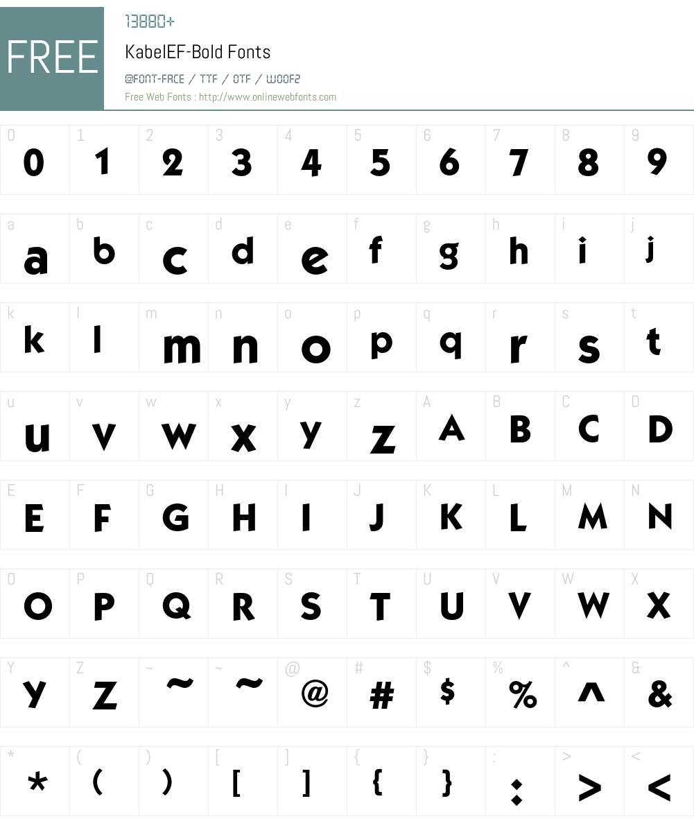 KabelEF-Bold Font Screenshots