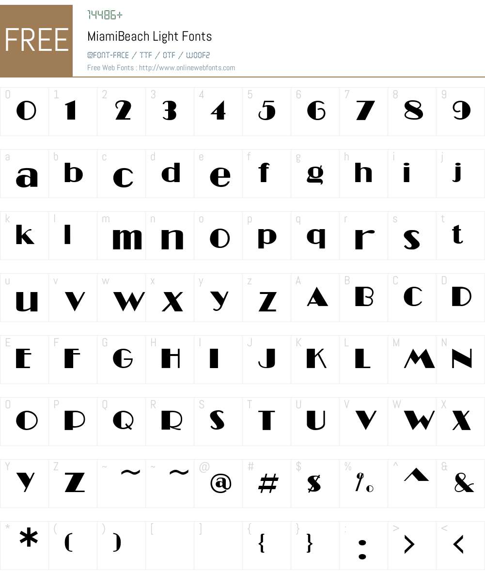 MiamiBeach Font Screenshots