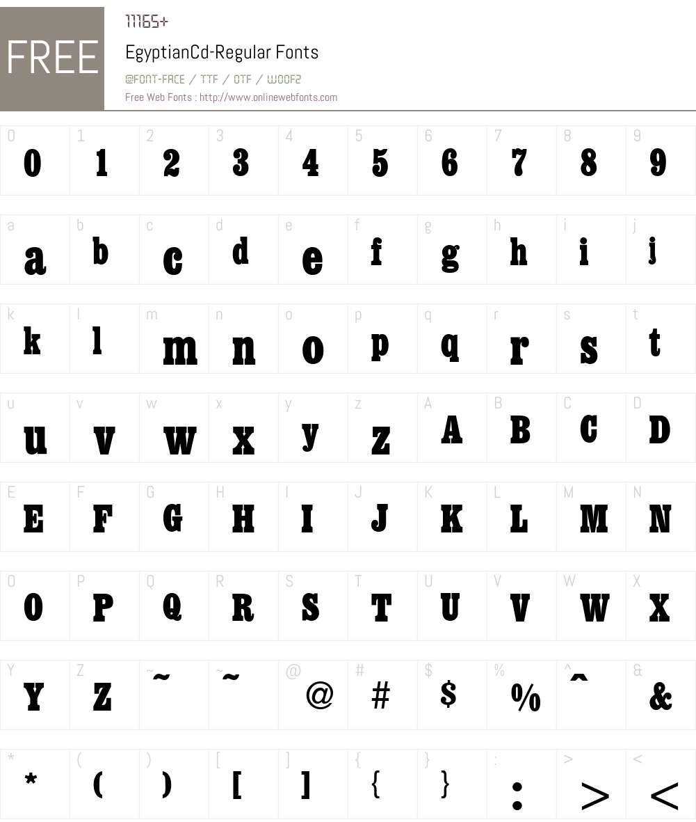 EgyptianCd Font Screenshots