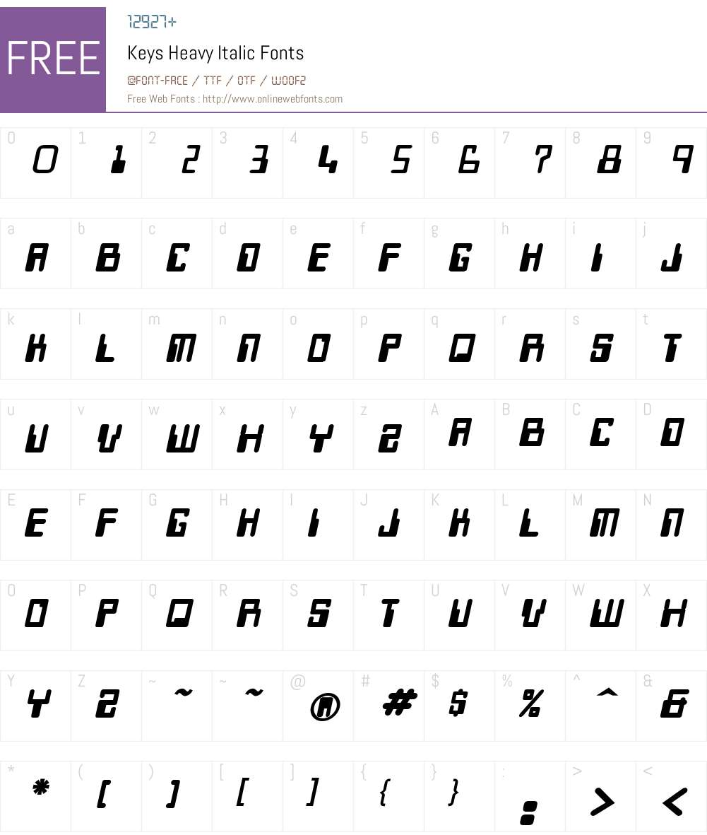 Keys Heavy Font Screenshots